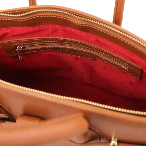 TL Bag - Leather handbag with golden hardware